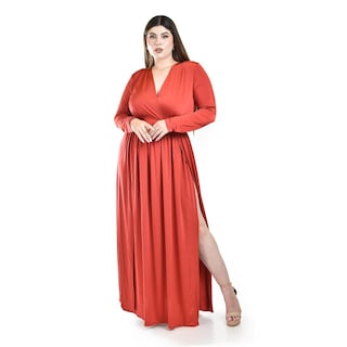 Foto 5 | Foto 5 | Maxivestido Roman Fashion Naranja con Abertura para Mujer
