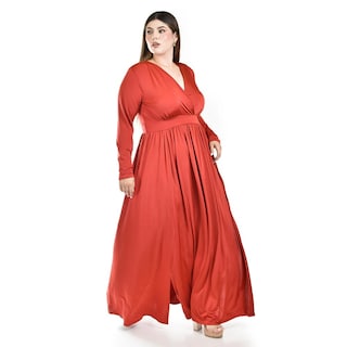 Foto 2 | Foto 2 | Maxivestido Roman Fashion Naranja con Abertura para Mujer