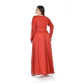 Foto 3 | Foto 3 | Maxivestido Roman Fashion Naranja con Abertura para Mujer