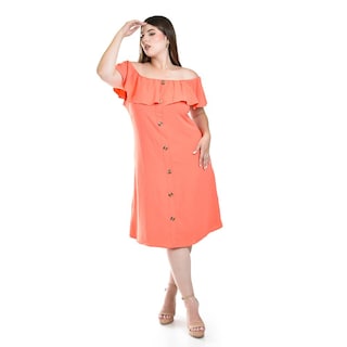 Foto 4 | Foto 4 | Vestido con Botones Roman Fashion Coral