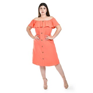 Foto 5 | Foto 5 | Vestido con Botones Roman Fashion Coral