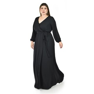 Foto 2 | Foto 2 | Vestido Elegante de Manga Larga Roman Fashion Negro para Mujer