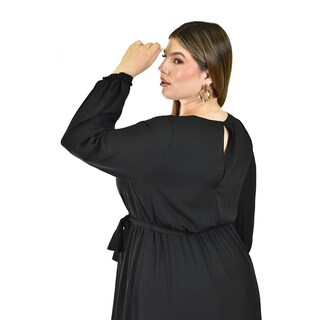 Foto 4 | Foto 4 | Vestido Elegante de Manga Larga Roman Fashion Negro para Mujer
