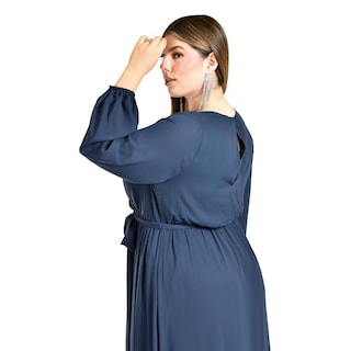 Foto 4 | Foto 4 | Vestido de Manga Larga Roman Fashion Azul para Mujer