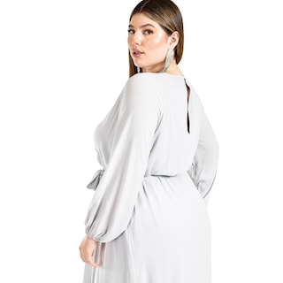 Foto 4 | Foto 4 | Vestido de Manga Larga Roman Fashion Gris para Mujer