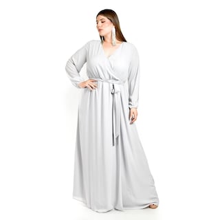 Foto 5 | Foto 5 | Vestido de Manga Larga Roman Fashion Gris para Mujer