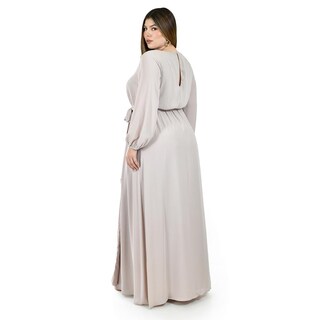 Foto 3 | Foto 3 | Vestido de Manga Larga Roman Fashion Beige para Mujer