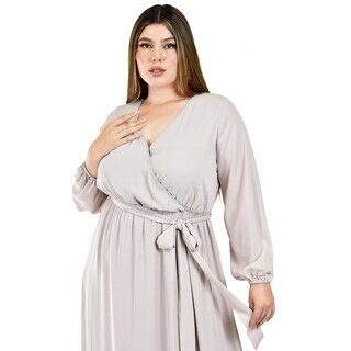 Foto 4 | Foto 4 | Vestido de Manga Larga Roman Fashion Beige para Mujer