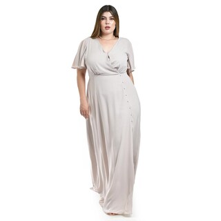 Foto 1 | Foto 1 | Vestido Largo con Abertura Roman Fashion Beige para Mujer
