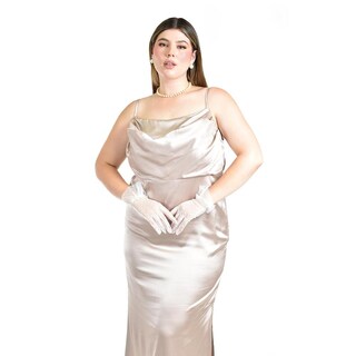 Foto 5 | Foto 5 | Vestido de Escote Drapeado Roman Fashion Beige para Mujer