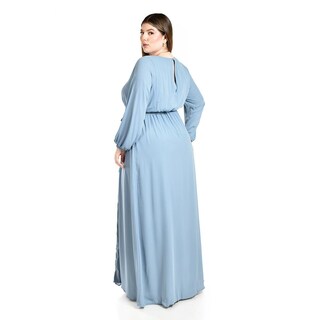 Foto 3 | Foto 3 | Vestido de Manga Larga Roman Fashion Azul para Mujer
