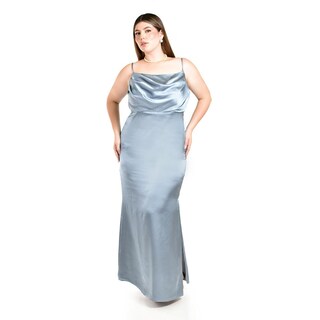 Foto 5 | Foto 5 | Vestido de Escote Drapeado Roman Fashion Azul para Mujer