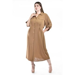 Foto 5 | Foto 5 | Vestido Camisero Midi Roman Fashion Café