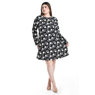 Foto 1 | Foto 1 | Vestido Floreado Roman Fashion Negro