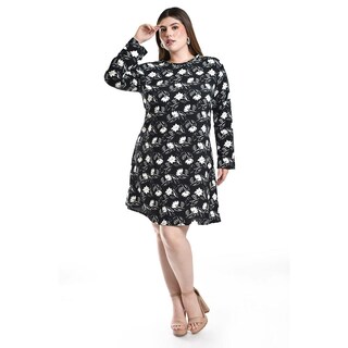 Foto 5 | Foto 5 | Vestido Floreado Roman Fashion Negro