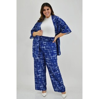 Foto 1 | Foto 1 | Set Pantalón Y Ensamble Roman Fashion Tallas Extras 14312 color Azul