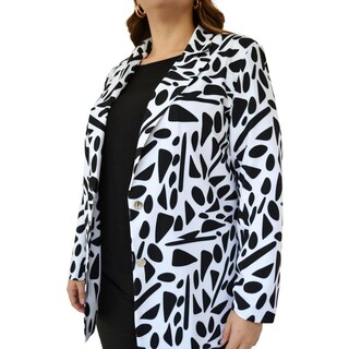 Foto 5 | Foto 5 | Blazer Estampado Roman Fashion 2142 color Blanco
