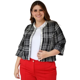 Foto 1 | Foto 1 | Saco Tweed Roman Fashion AB-ST-7049-NEGRO-ALL color Negro