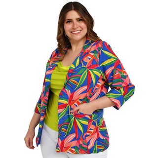 Foto 2 | Foto 2 | Blazer de Lino Roman Fashion Tallas Extras color Azul
