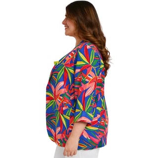 Foto 3 | Foto 3 | Blazer de Lino Roman Fashion Tallas Extras color Azul