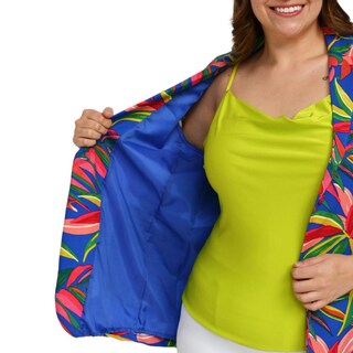 Foto 5 | Foto 5 | Blazer de Lino Roman Fashion Tallas Extras color Azul