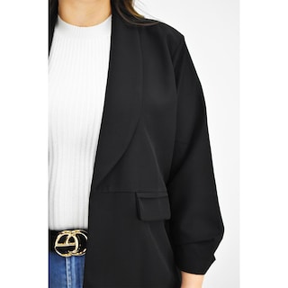 Foto 4 | Foto 4 | Blazer Manga 3/4 Roman Fashion Negro Tallas Extras para Mujer