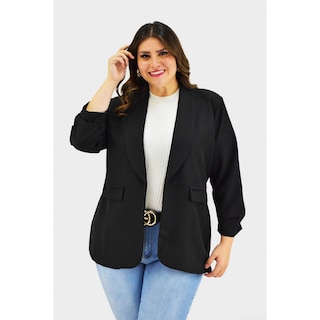 Foto 1 | Foto 1 | Blazer Manga 3/4 Roman Fashion Negro Tallas Extras para Mujer