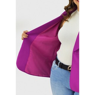 Foto 4 | Foto 4 | Blazer Manga 3/4 Roman Fashion /tallas Extras, 12255 (magenta) Fucsia Oscuro