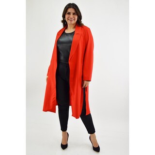 Foto 5 | Foto 5 | Gabardina con Cinto Roman Fashion Anaranjada