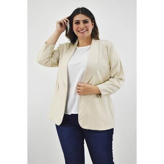 Foto 1 | Foto 1 | Blazer de Lino Roman FashionTallas Extras 2329 Beige