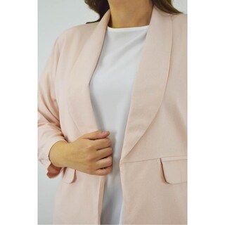 Foto 4 | Foto 4 | Blazer de Lino Roman Fashion Tallas Extras 2329 Rosa