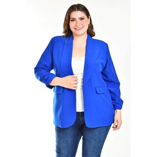 Foto 1 | Foto 1 | Blazer Manga 3/4 Roman Fashion Azul para Mujer