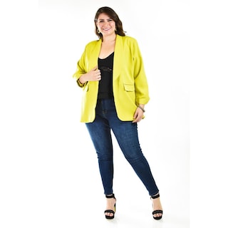 Foto 5 | Foto 5 | Blazer Manga 3/4 Roman Fashion /tallas Extras 12255 Verde Lima