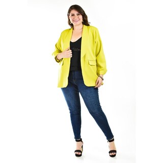 Foto 5 | Foto 5 | Blazer Manga 3/4 Roman Fashion /tallas Extras 12255 Verde Lima