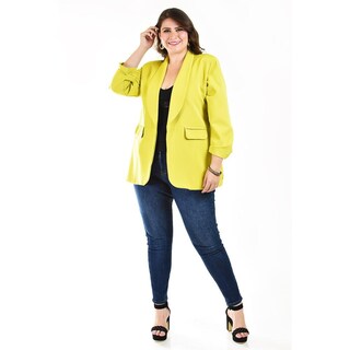 Foto 6 | Foto 6 | Blazer Manga 3/4 Roman Fashion /tallas Extras 12255 Verde Lima