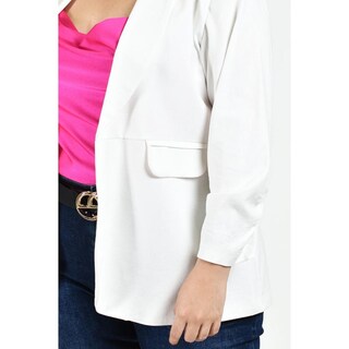 Foto 4 | Foto 4 | Blazer De Lino Roman Fashion /tallas Extras 2329 Blanco