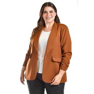 Foto 4 | Foto 4 | Blazer Manga 3/4 Roman Fashion /tallas Extras, 12255 (cafe) Cafe