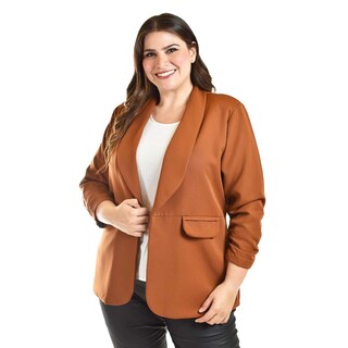 Foto 1 | Foto 1 | Blazer Manga 3/4 Roman Fashion /tallas Extras, 12255 (cafe) Cafe