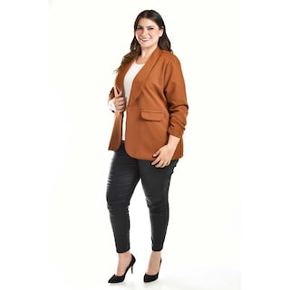 Foto 5 | Foto 5 | Blazer Manga 3/4 Roman Fashion /tallas Extras, 12255 (cafe) Cafe