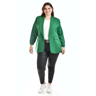 Foto 5 | Foto 5 | Blazer Manga 3/4 Roman Fashion /tallas Extras, 12255 (verde Kelly) Verde