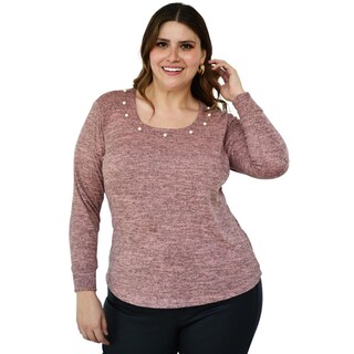 Foto 1 | Foto 1 | Blusa Tejida con Perlas Roman Fashion 1138 color Rosa