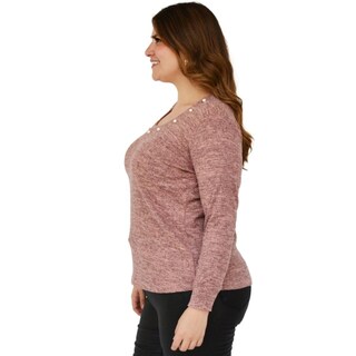 Foto 2 | Foto 2 | Blusa Tejida con Perlas Roman Fashion 1138 color Rosa