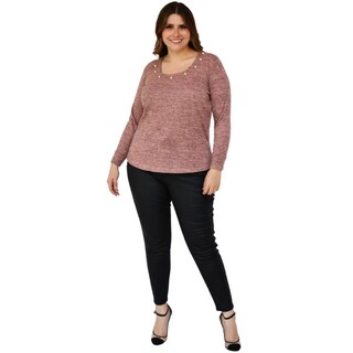 Foto 5 | Foto 5 | Blusa Tejida con Perlas Roman Fashion 1138 color Rosa