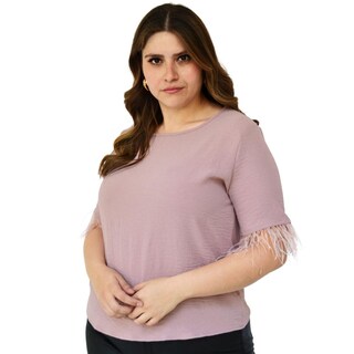 Foto 1 | Foto 1 | Blusa con Plumas Roman Fashion 3870 color Rosa