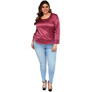 Foto 6 | Foto 6 | Blusa de Satín Roman Fashion 2130 color Púrpura