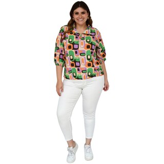 Foto 6 | Foto 6 | Blusa Roman Fashion Tallas Extras 2025 color Naranja