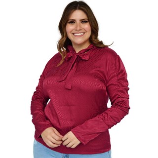 Foto 1 | Foto 1 | Blusa Formal ROMAN FASHION 1803 color Vino Tallas Extras