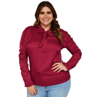 Foto 4 | Foto 4 | Blusa Formal ROMAN FASHION 1803 color Vino Tallas Extras