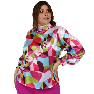 Foto 2 | Foto 2 | Blusa Cuello Alto ROMAN FASHION 1188 color Rosa Tallas Extras