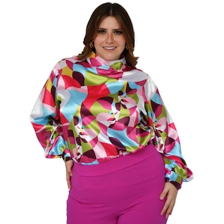 Foto 5 | Foto 5 | Blusa Cuello Alto ROMAN FASHION 1188 color Rosa Tallas Extras